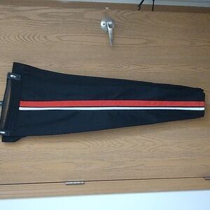 Wild Fable Black Track Pants with Zippers and  Red White Stripes